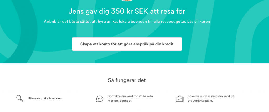 Registrera dig hos airbnb för att få en rabattkod