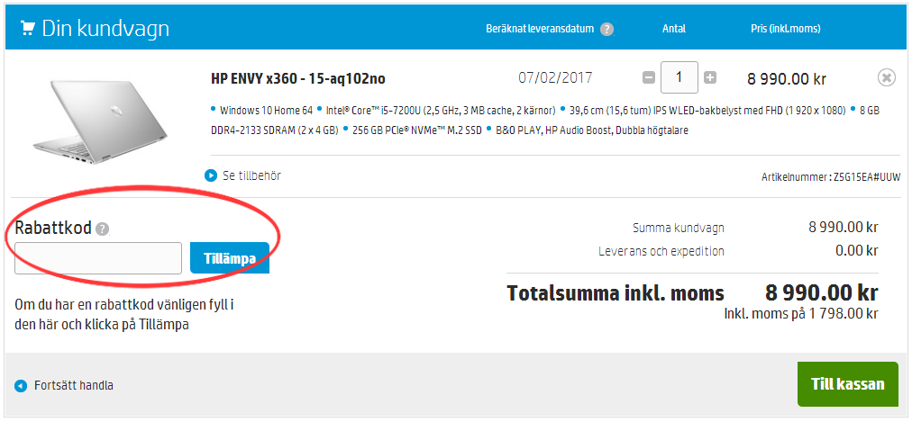 Använd rabattkod hos HP